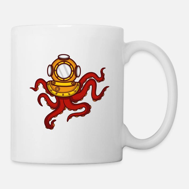 Deep Sea Octopus Deep Sea Diver or Teacher Gesche - Mug - white