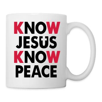 Connaître Jésus - Connaître la paix - Mug blanc - blanc - Droite
