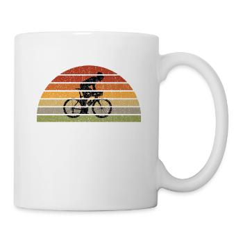 Vintage Fahrrad Retro Sonnenaufgang Radfahrer - Tasse - Weiß - Rechts