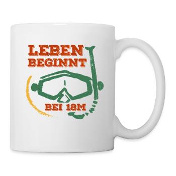 Leben Beginnt Bei 18M - Scuba Diving - Tasse - Weiß - Rechts