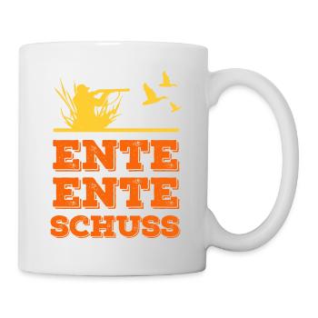 Ente Ente Schuss - Jagd - Tasse - Weiß - Rechts