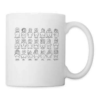 Seins seins poitrine forme types de seins - Mug blanc - blanc - Droite