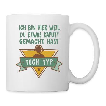 Call Center Arbeiter Mit Headset - It-Support - Tasse - Weiß - Rechts