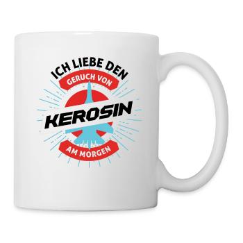Kerosin Am Morgen - Flugzeug Pilot - Tasse - Weiß - Rechts
