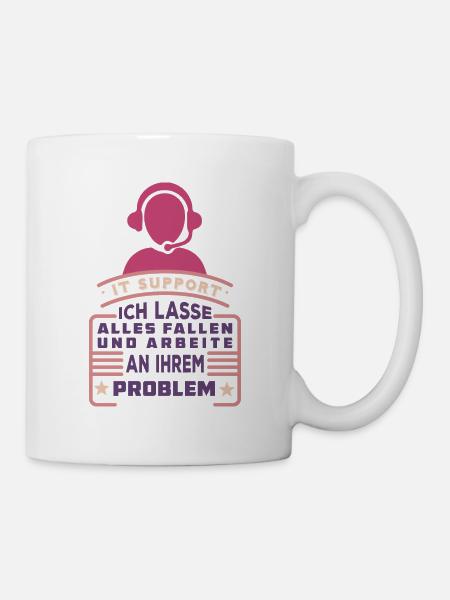 Umriss Eines Call-Center-Mitarbeiter - Tasse - Weiß