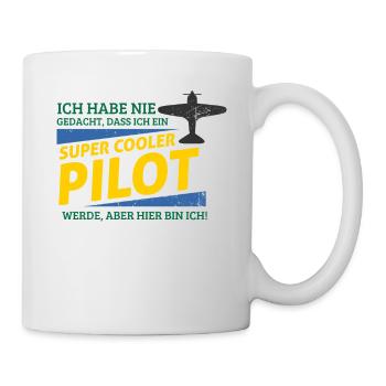 Alten Flugzeug - Pilot - Tasse - Weiß - Rechts