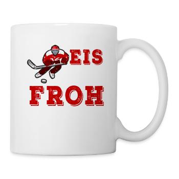 Ice Hockey Makes Me Happy - Eishockey - Tasse - Weiß - Rechts