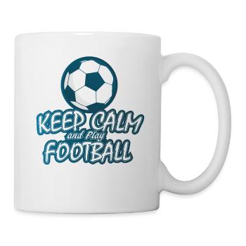 Keep Calm And Play Soccer - Fußball - Tasse - Weiß - Rechts