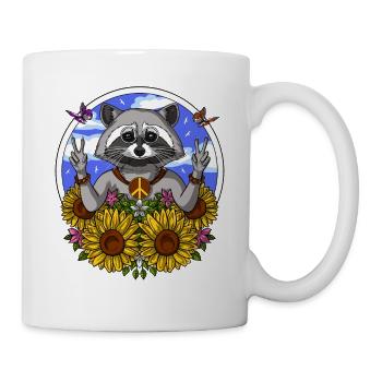 Hippie Raccoon - Mug - white - Right