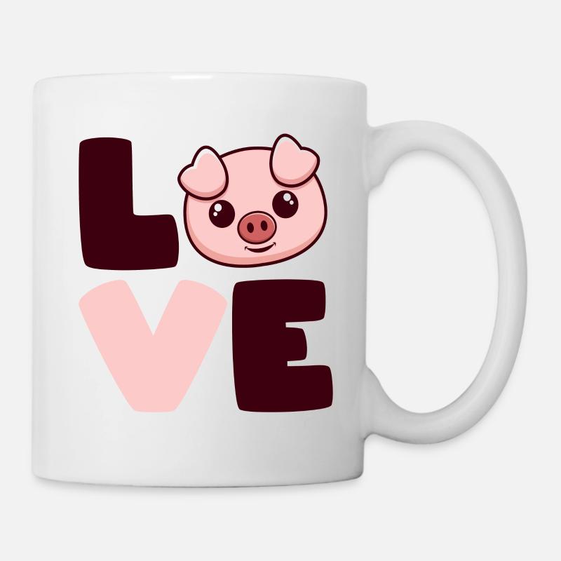 Les cochons aiment - Mug blanc - blanc