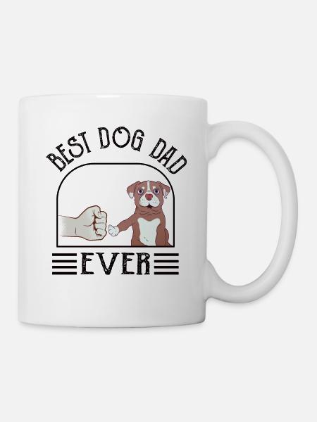 Best Dog Dad Ever Tshirt funny dog father gift - Mug - white