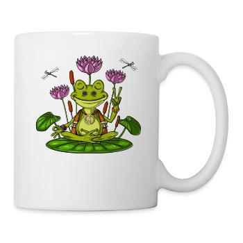 Hippie Frosch Zen Yoga Meditation - Tasse - Weiß - Rechts