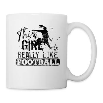 Cadeau de football de football féminin - Mug blanc - blanc - Droite