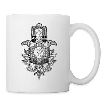 Hamsa Fatimas Hand Schmuck Tattoo Design - Tasse - Weiß - Rechts