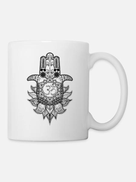 Hamsa Fatima's hand jewelry tattoo design - Mug - white