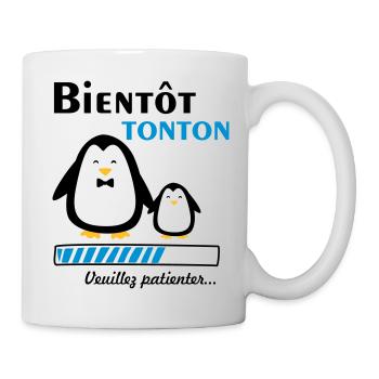 bientôt tonton pingouin,futur oncle - Mug blanc - blanc - Droite