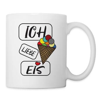 Ich Liebe Eis Freizeit Kinder T-Shirt Geschenkidee - Tasse - Weiß - Rechts