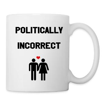 politically incorrect hetero couple gift heart - Mug - white - Right