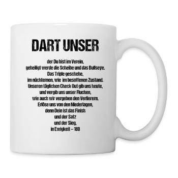 Lustiges Dart unser Darts Fan Outfit Vater Gebet - Tasse - Weiß - Rechts
