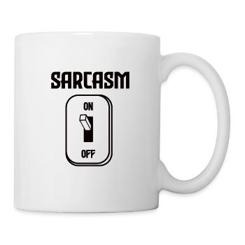 Lustiges Sarcasm On Off Tshirt - Tasse - Weiß - Rechts