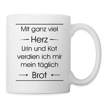 Pflegedienst Geschenk Idee Altenpflege Altenheim - Tasse - Weiß - Rechts