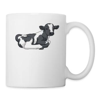 Cow calf with black spots - Mug - white - Right