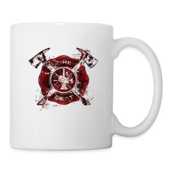 Firefighter Firefighter Helmet Blue Light - Mug - white - Right