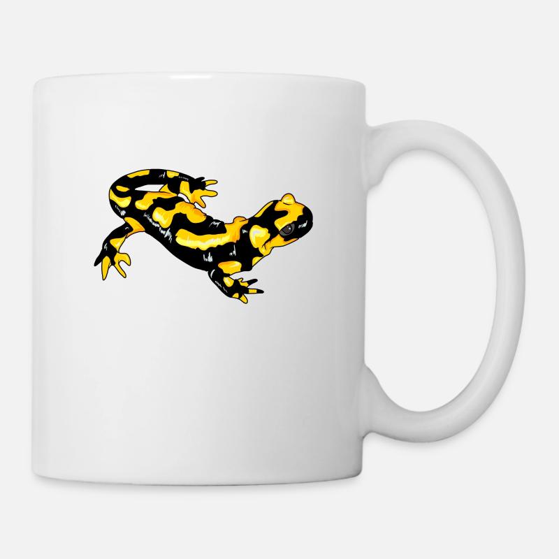 Feuersalamander Real Salamander fire newt Lurch - Mug - white