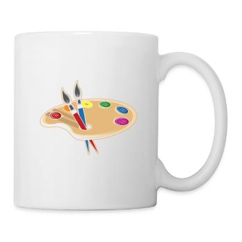 Farbpalette Künstler oder Maler Geschenk - Tasse - Weiß - Rechts
