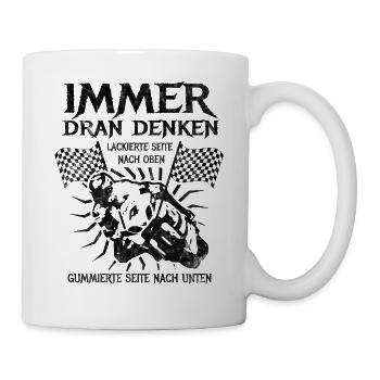 Motorrad Sprüche Rocker Damen distressed - Tasse - Weiß - Rechts