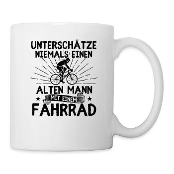 Fahrrad Radfahrer Bike Rentner Alter Mann Spruch - Tasse - Weiß - Rechts