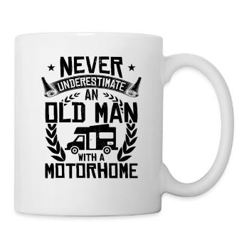 WOMO Motorhome Camper Camping Pensioner Old Man - Mug - white - Right