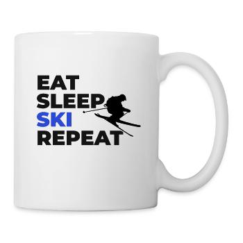 Eat Sleep Ski Repeat - Tasse - Weiß - Rechts