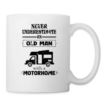 Motorhome camping pensioner camper old man WOMO - Mug - white - Right