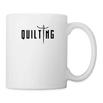 Stepparbeit Steppen Nähen Handarbeit Quilt Quilten - Tasse - Weiß - Rechts