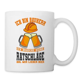 Bauherr - Tasse - Weiß - Rechts
