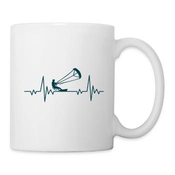 Kitesurfing heartbeat - Mug - white - Right