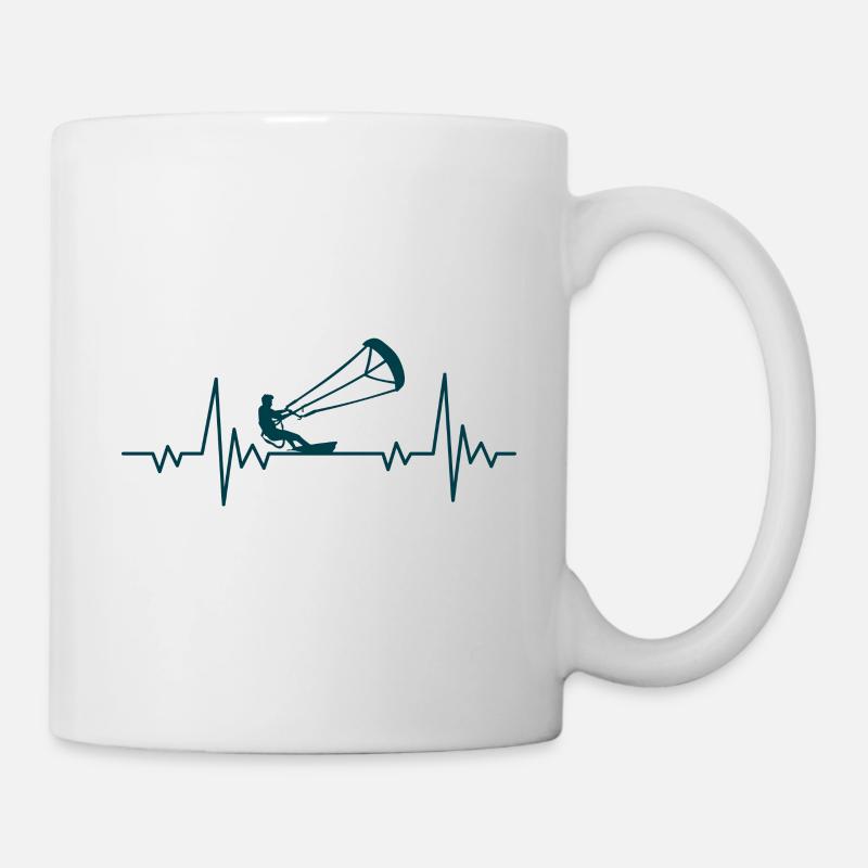 Battement de coeur de kitesurf - Mug blanc - blanc