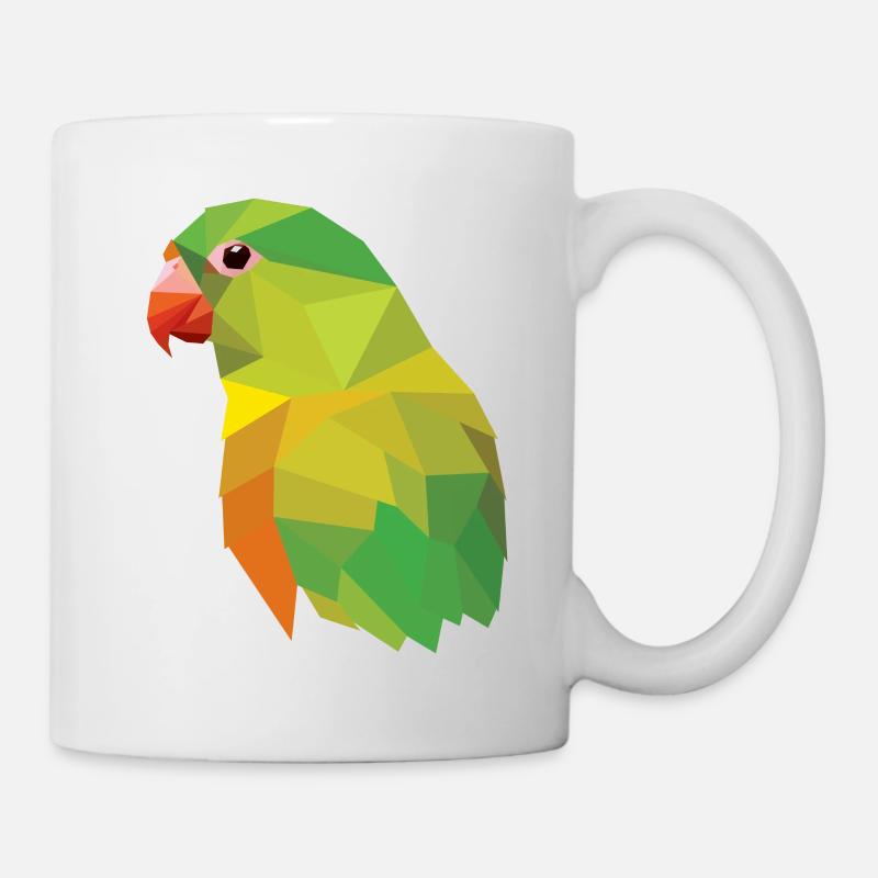 Papagei Vogel Mosaik low poly - Tasse - Weiß