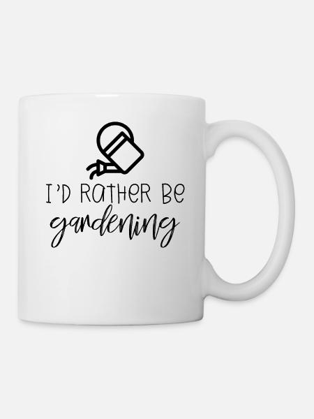 I’d rather be gardening - Mug blanc - blanc