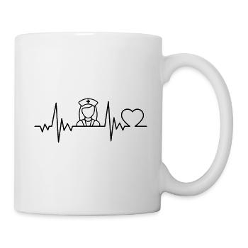Krankenschwester Herzschlag - Tasse - Weiß - Rechts