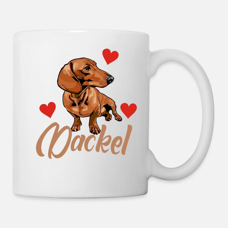 Dackel mit Herzen :-) - Tasse - Weiß