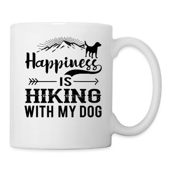 Happiness Is Hiking With My Dog bw - Mug - white - Right