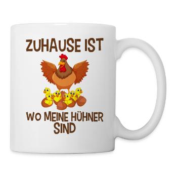 Hühner Zuhause - Tasse - Weiß - Rechts