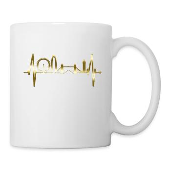 London Skyline Herzschlag England Gold Vergoldet - Tasse - Weiß - Rechts