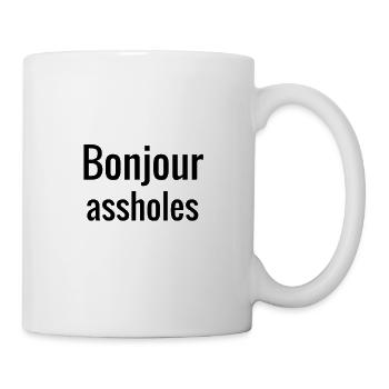 Hallo Arschlöcher - Tasse - Weiß - Rechts