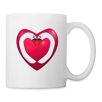 Herz Schwanenhaelse - Tasse - Weiß - Rechts