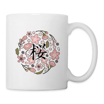traditonal japanese sakura cherry blossom - Mug - white - Right