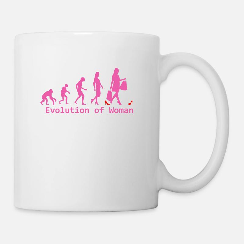evolution der Frau - Tasse - Weiß