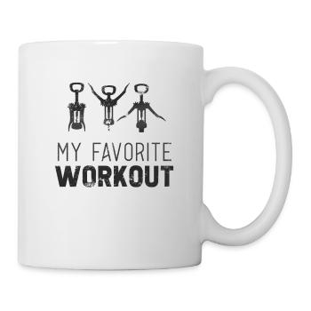 My Favorite Wine Workout Korkenzieher - Tasse - Weiß - Rechts